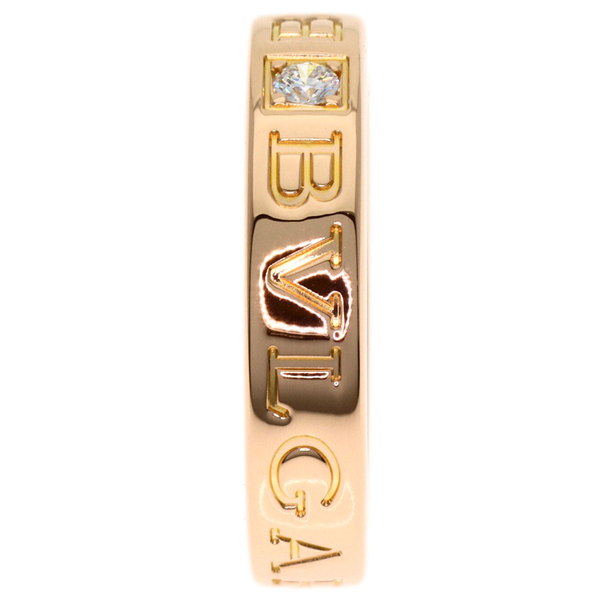 BVLGARI Double Logo Diamond Ring K18 Pink Gold Ladies [Used]