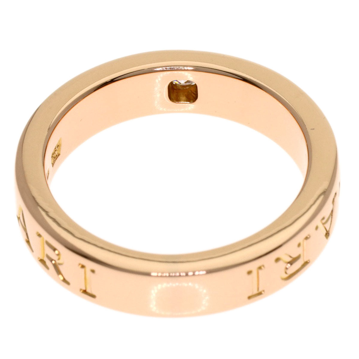 BVLGARI Double Logo Diamond Ring K18 Pink Gold Ladies [Used]