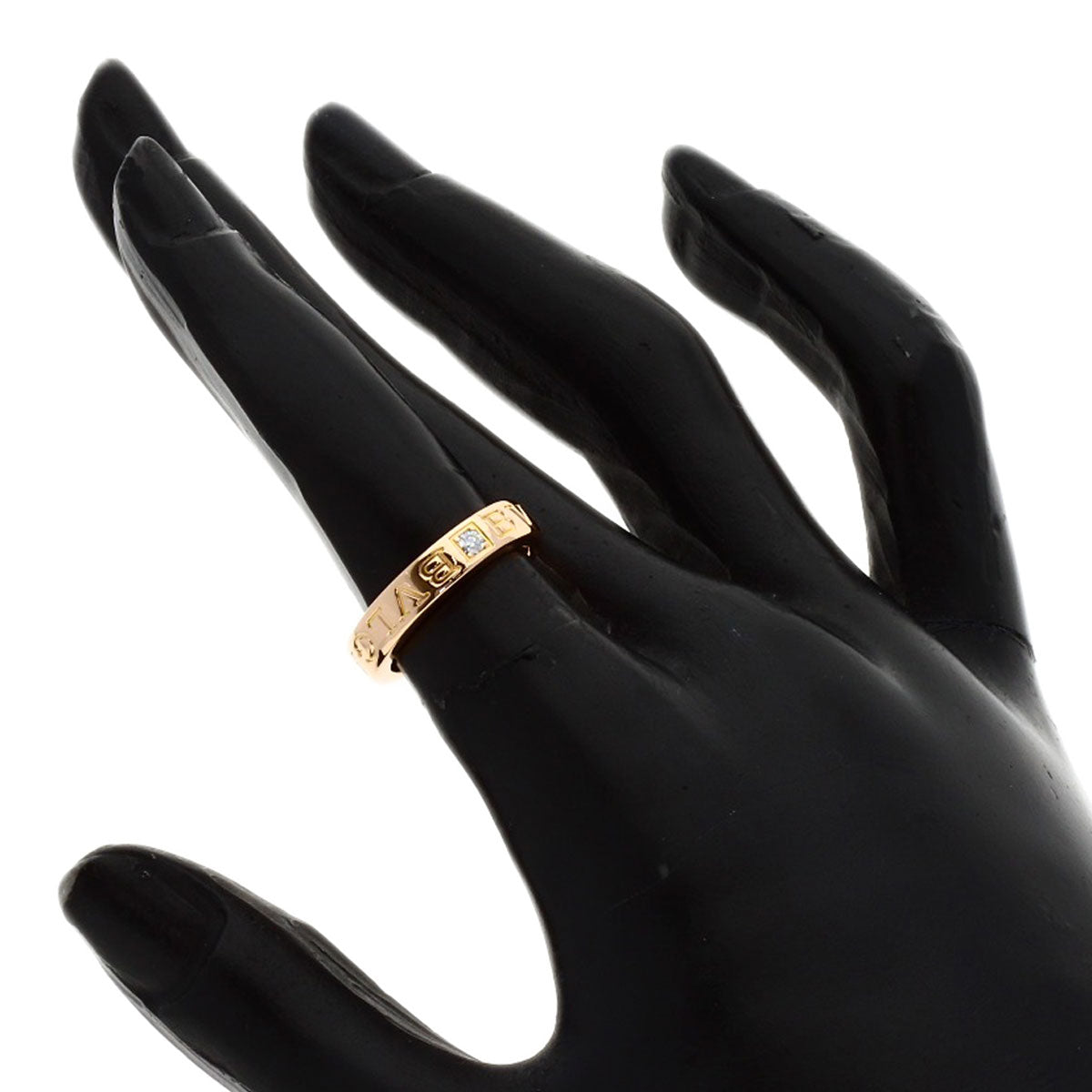 BVLGARI Double Logo Diamond Ring K18 Pink Gold Ladies [Used]