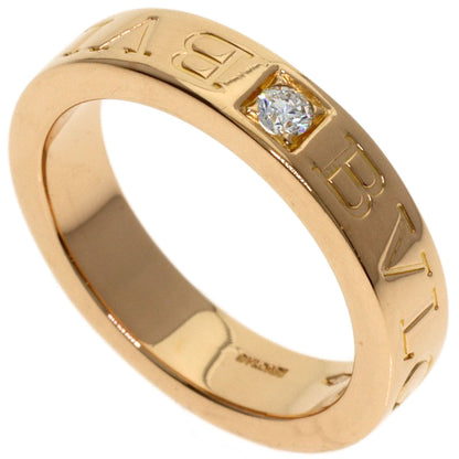 BVLGARI Double logo 1P Diamond Ring K18 Pink Gold Ladies [Used]