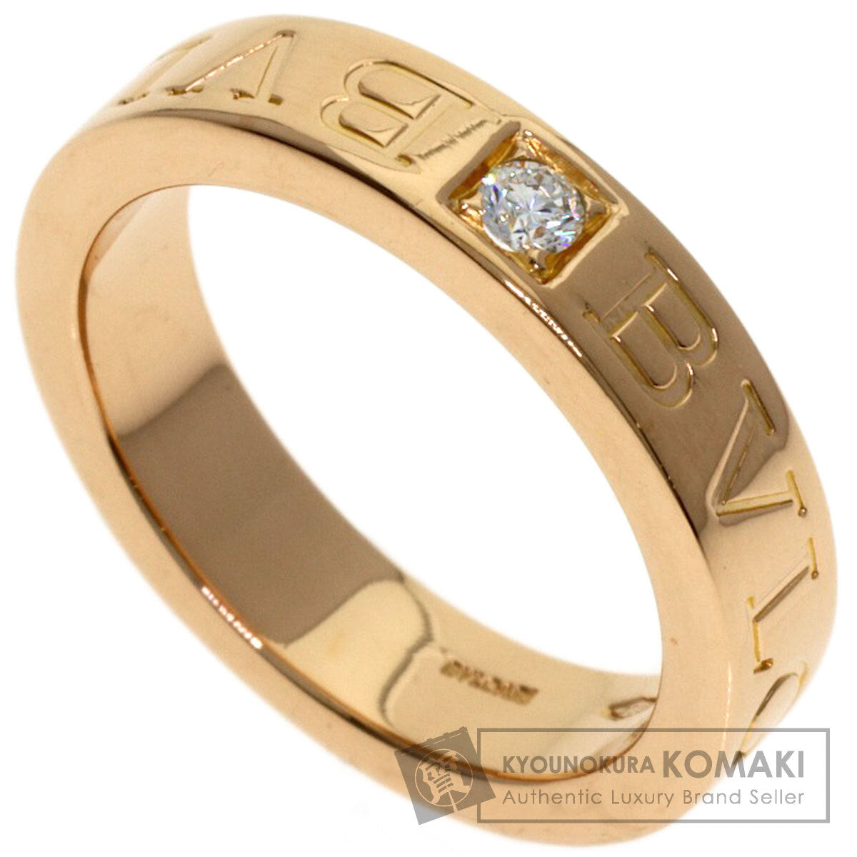 BVLGARI Double logo 1P Diamond Ring K18 Pink Gold Ladies [Used]