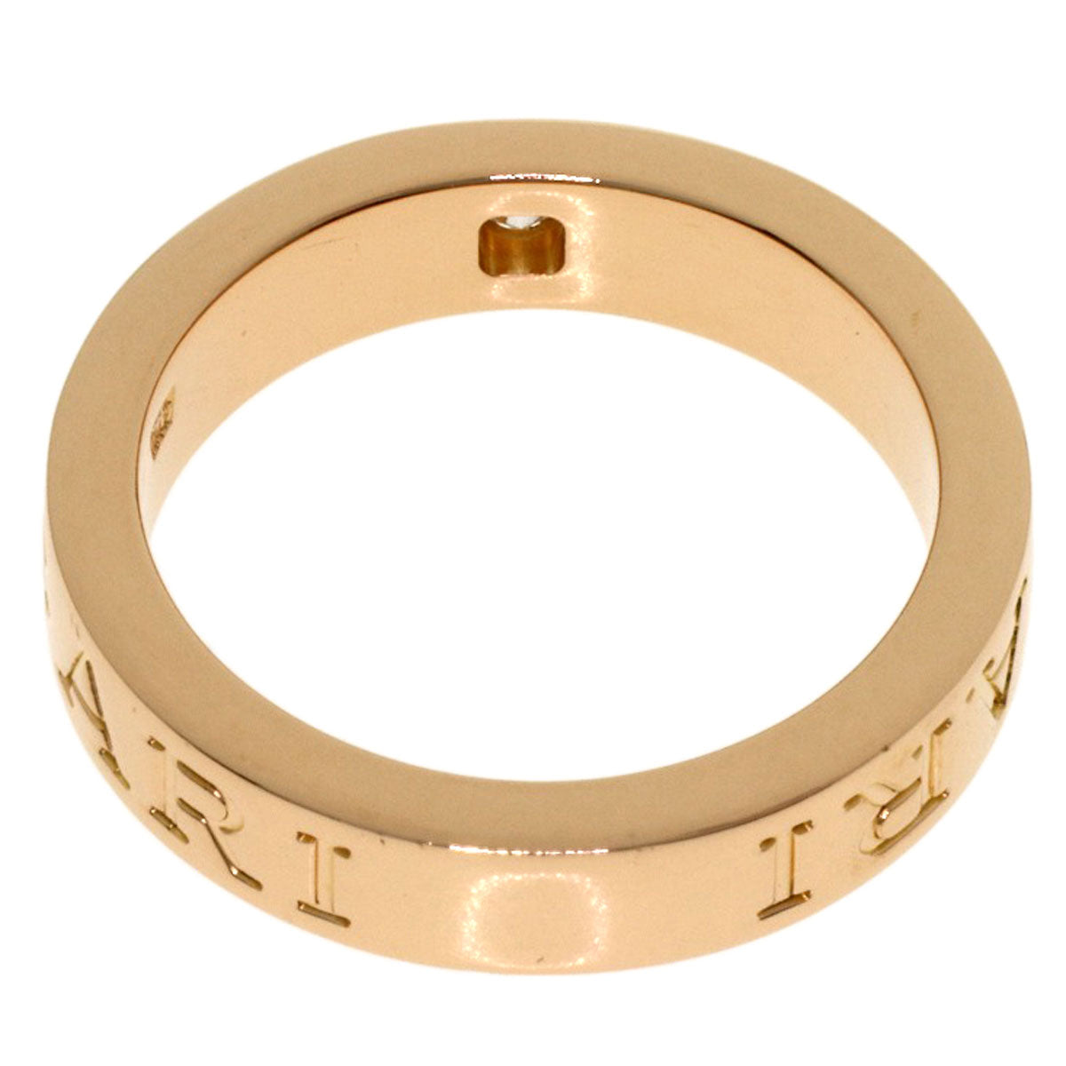 BVLGARI Double logo 1P Diamond Ring K18 Pink Gold Ladies [Used]