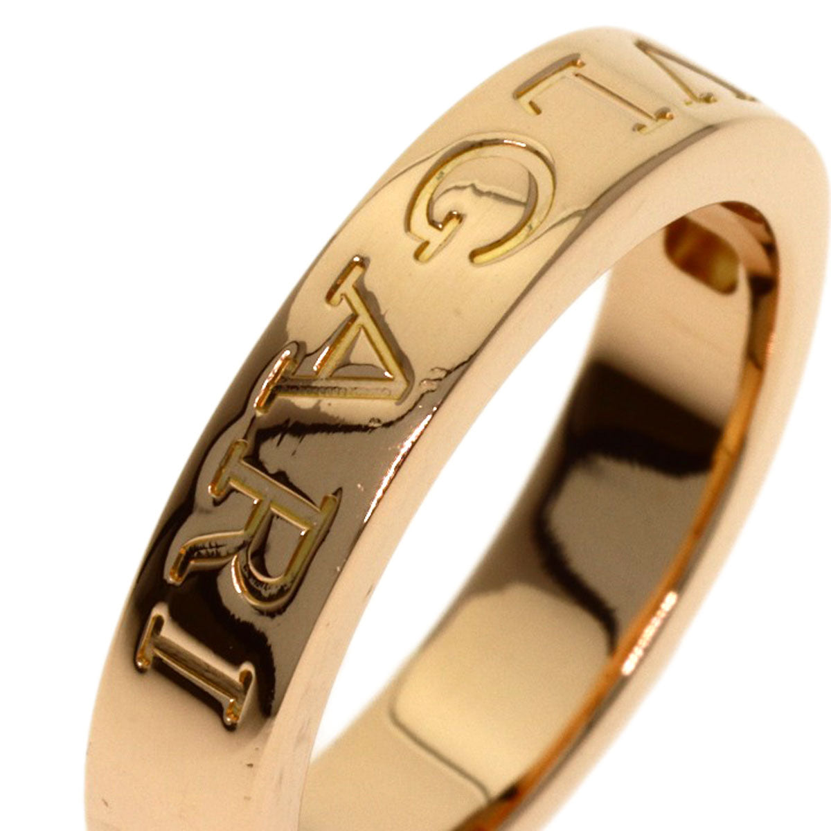 BVLGARI Double logo 1P Diamond Ring K18 Pink Gold Ladies [Used]