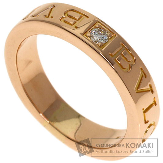 BVLGARI Double logo 1P Diamond Ring K18 Pink Gold Ladies [Used]