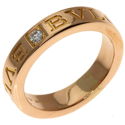 BVLGARI Double logo 1P Diamond Ring K18 Pink Gold Ladies [Used]