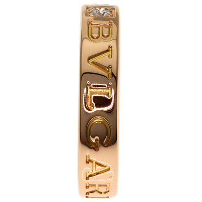 BVLGARI Double logo 1P Diamond Ring K18 Pink Gold Ladies [Used]