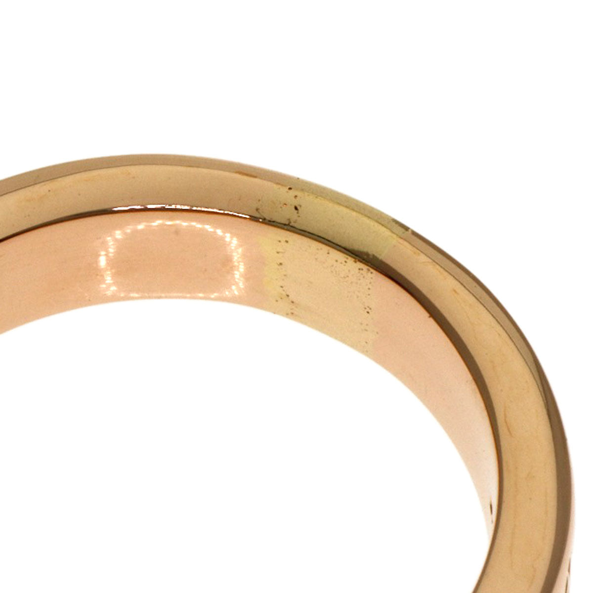 BVLGARI Double logo 1P Diamond Ring K18 Pink Gold Ladies [Used]