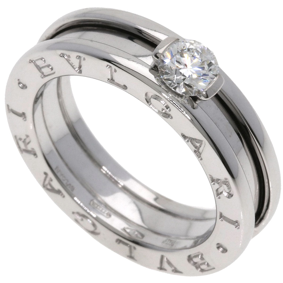 BVLGARI B.zero1 1 band Diamond #49 Ring K18 White Gold Ladies [Used]