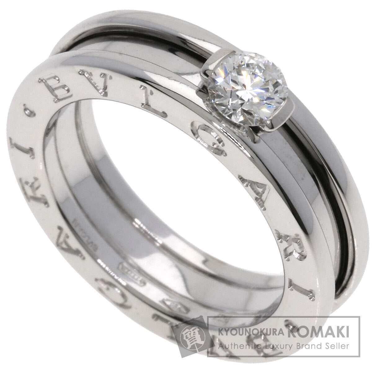 BVLGARI B.zero1 1 band Diamond #49 Ring K18 White Gold Ladies [Used]