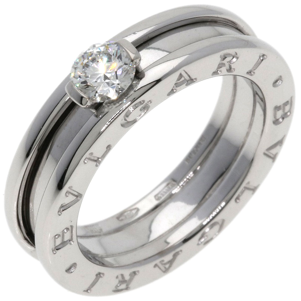 BVLGARI B.zero1 1 band Diamond #49 Ring K18 White Gold Ladies [Used]