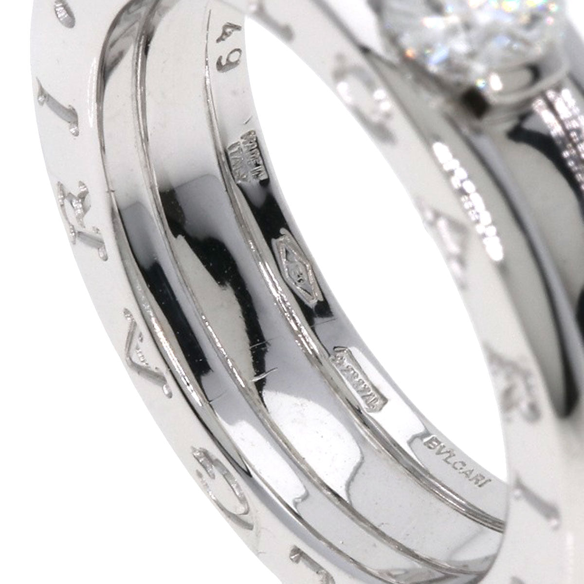 BVLGARI B.zero1 1 band Diamond #49 Ring K18 White Gold Ladies [Used]