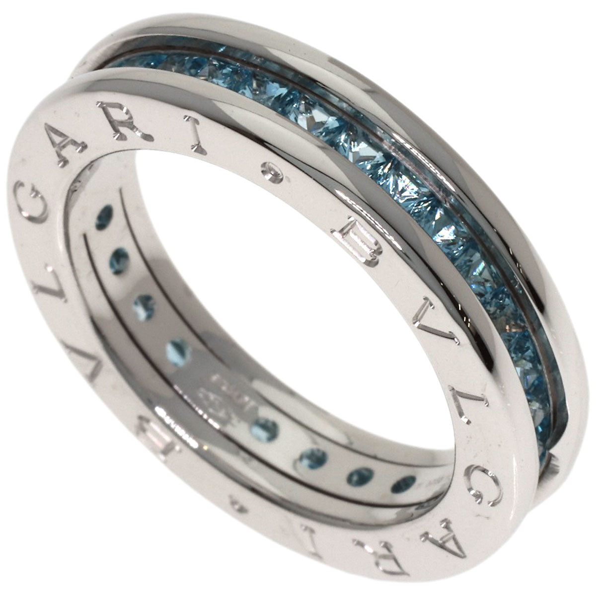 BVLGARI B.zero1 1-band Blue Topaz #52 Ring K18 White Gold Ladies [Used]