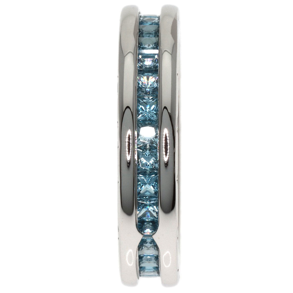 BVLGARI B.zero1 1-band Blue Topaz #52 Ring K18 White Gold Ladies [Used]