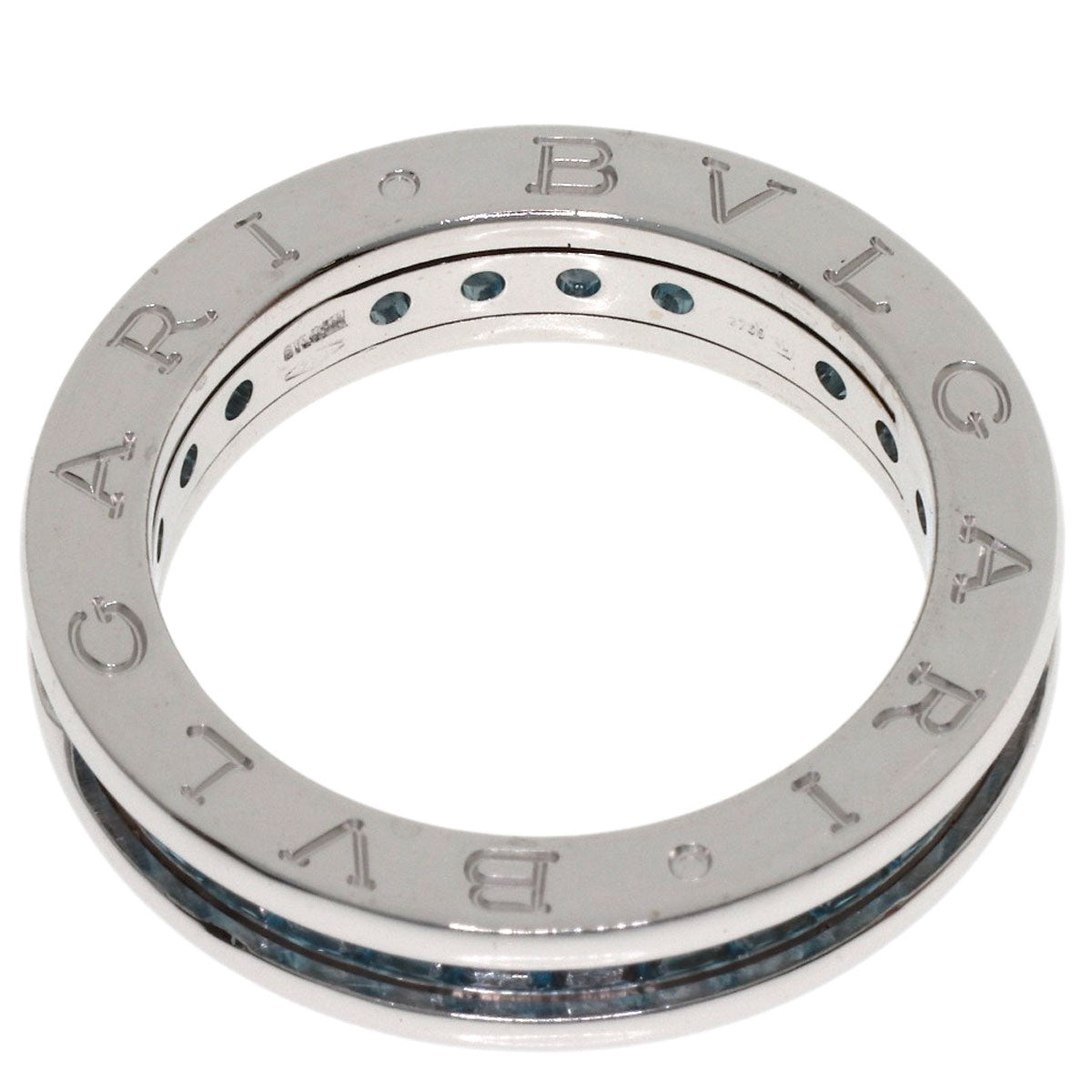 BVLGARI B.zero1 1-band Blue Topaz #52 Ring K18 White Gold Ladies [Used]