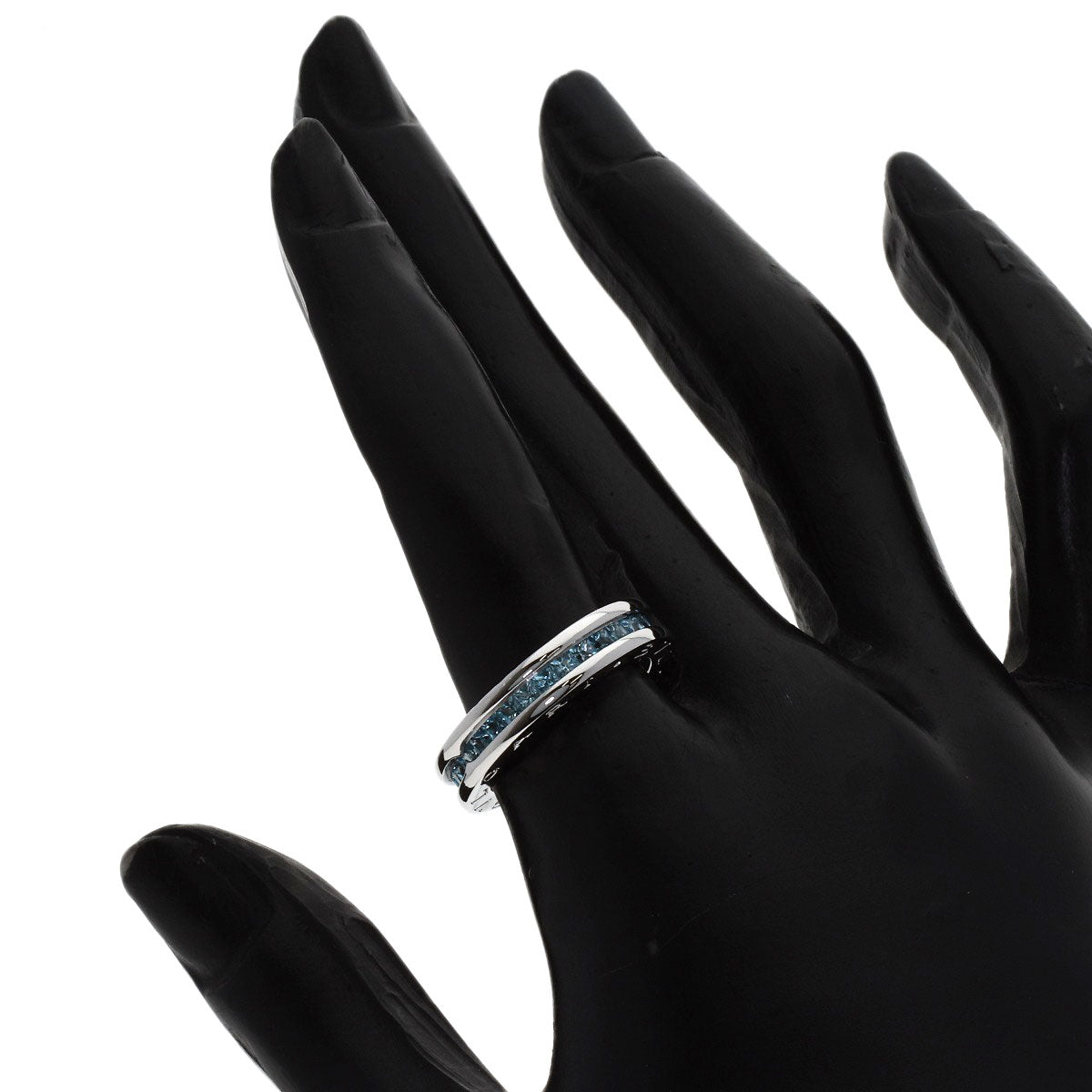 BVLGARI B.zero1 1-band Blue Topaz #52 Ring K18 White Gold Ladies [Used]