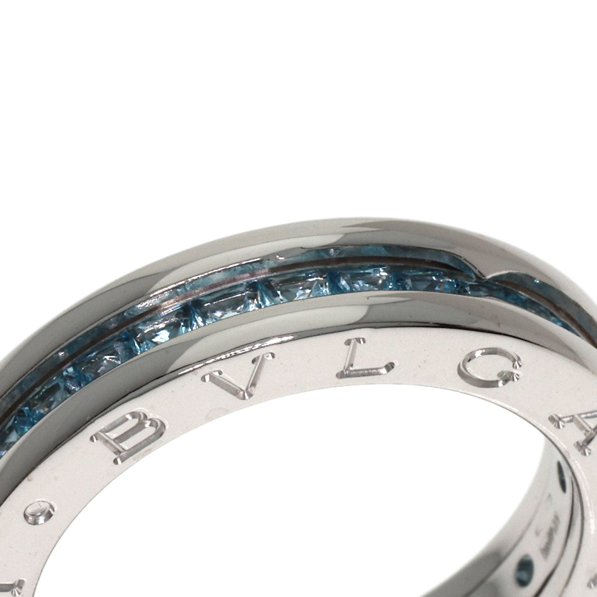 BVLGARI B.zero1 1-band Blue Topaz #52 Ring K18 White Gold Ladies [Used]