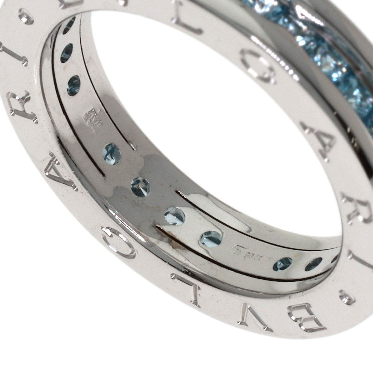BVLGARI B.zero1 1-band Blue Topaz #52 Ring K18 White Gold Ladies [Used]