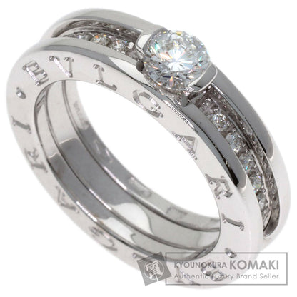 BVLGARI B.zero1 1-band Solitaire Half Diamond #47 Ring K18 White Gold Ladies [Used]