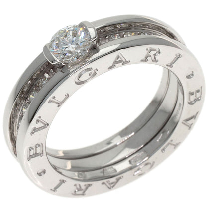 BVLGARI B.zero1 1-band Solitaire Half Diamond #47 Ring K18 White Gold Ladies [Used]