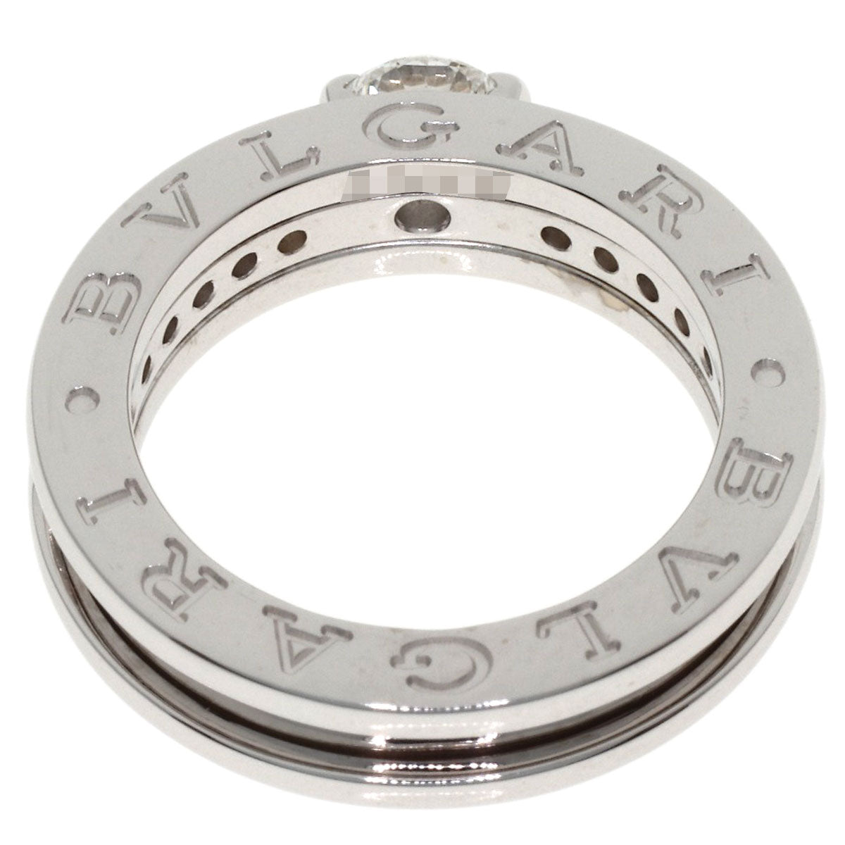 BVLGARI B.zero1 1-band Solitaire Half Diamond #47 Ring K18 White Gold Ladies [Used]