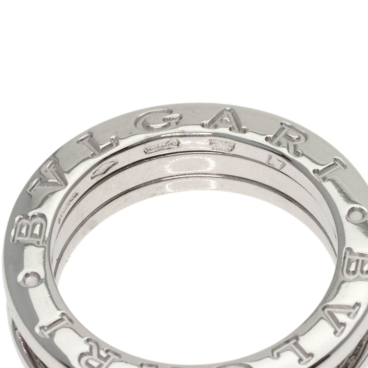 BVLGARI B.zero1 1-band Solitaire Half Diamond #47 Ring K18 White Gold Ladies [Used]