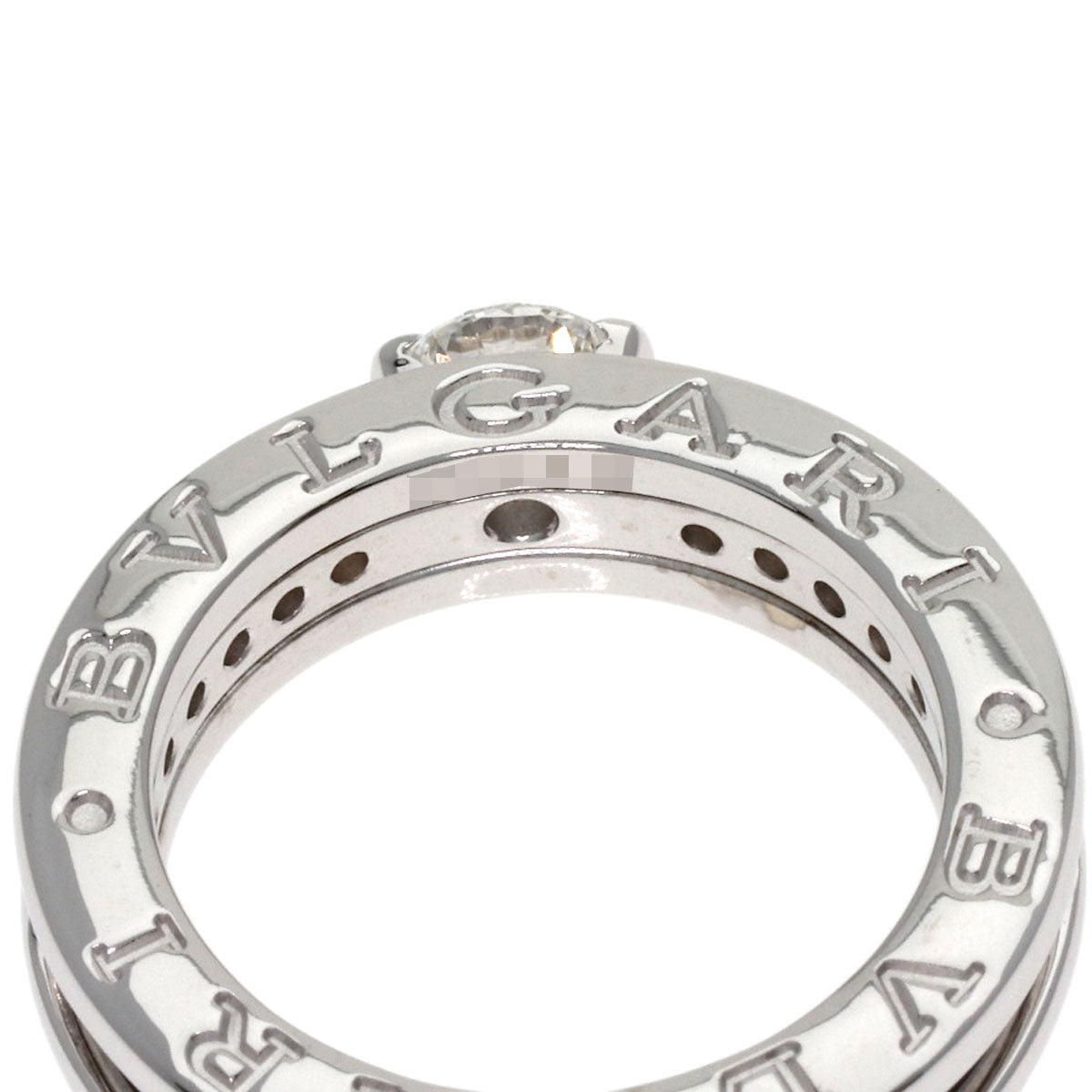 BVLGARI B.zero1 1-band Solitaire Half Diamond #47 Ring K18 White Gold Ladies [Used]