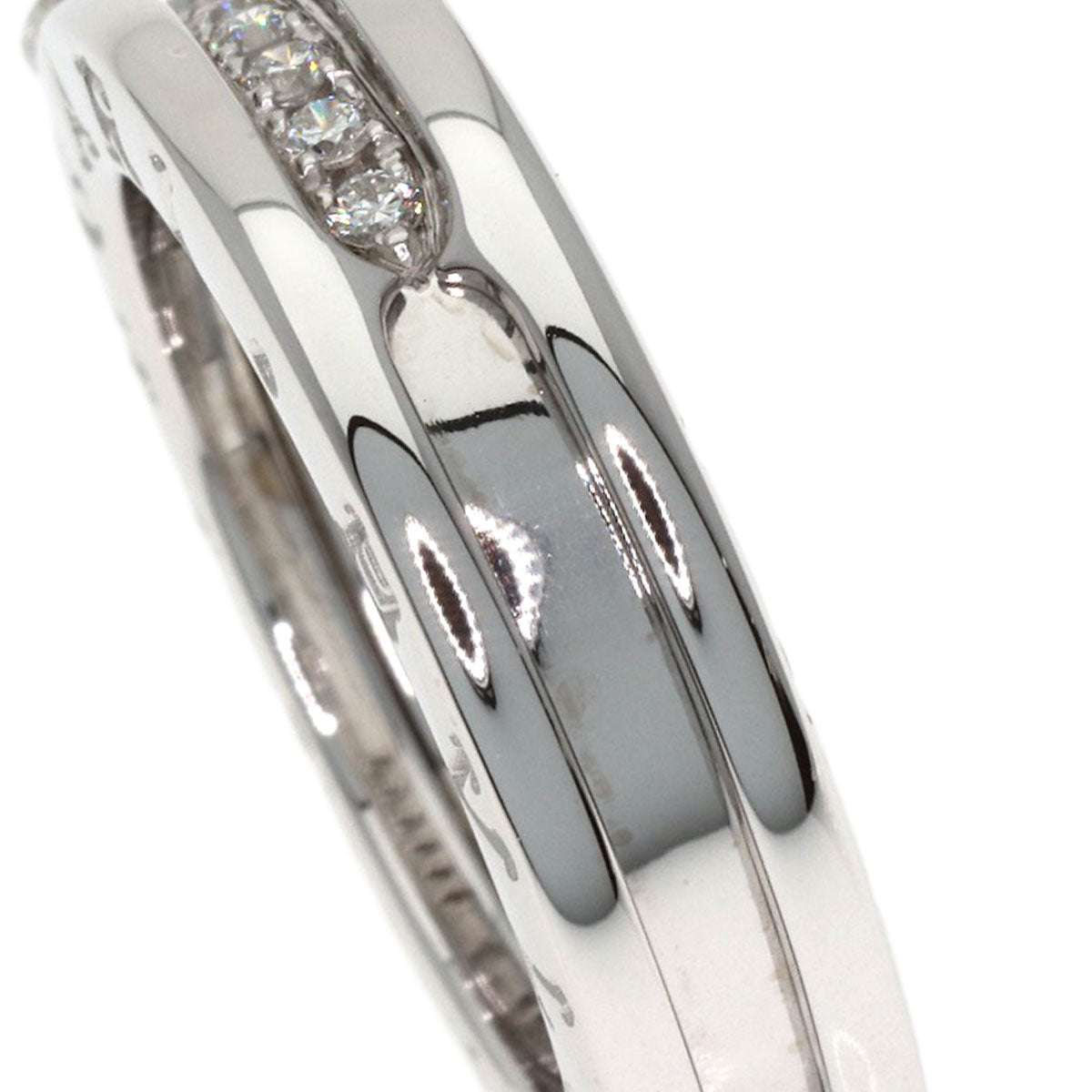 BVLGARI B.zero1 1-band Solitaire Half Diamond #47 Ring K18 White Gold Ladies [Used]