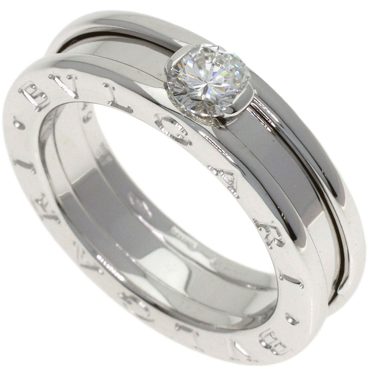 BVLGARI B.zero1 1-band Solitaire Diamond #49 Ring K18 White Gold Ladies [Used]
