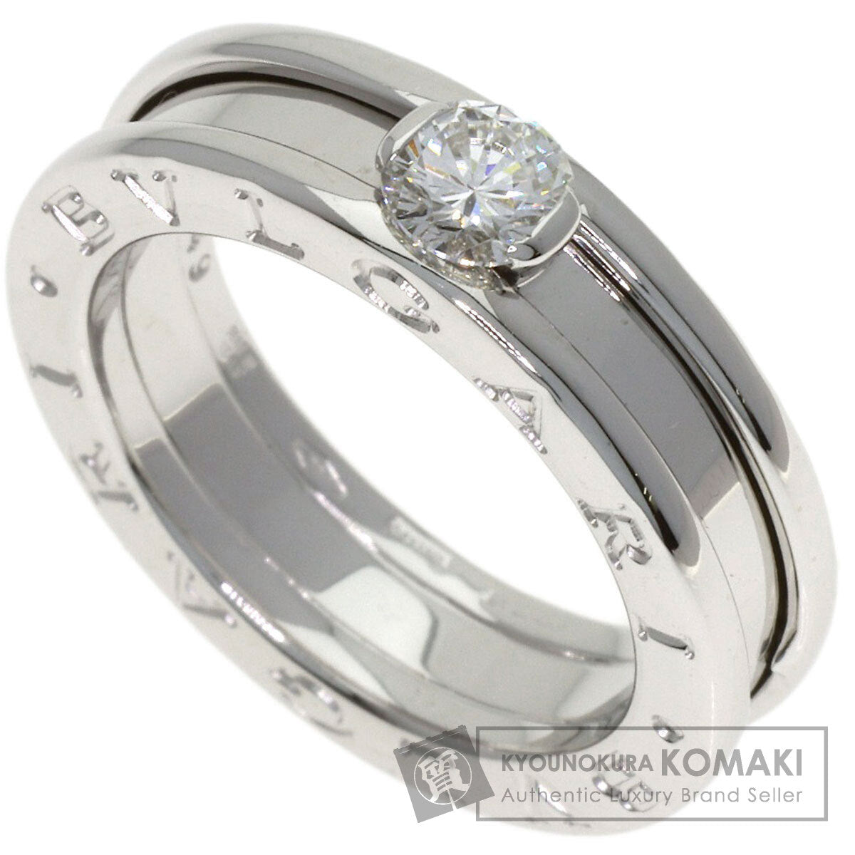 BVLGARI B.zero1 1-band Solitaire Diamond #49 Ring K18 White Gold Ladies [Used]
