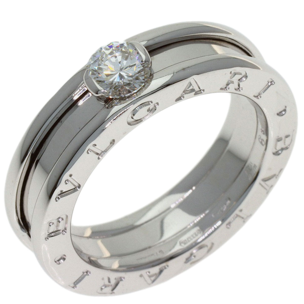 BVLGARI B.zero1 1-band Solitaire Diamond #49 Ring K18 White Gold Ladies [Used]
