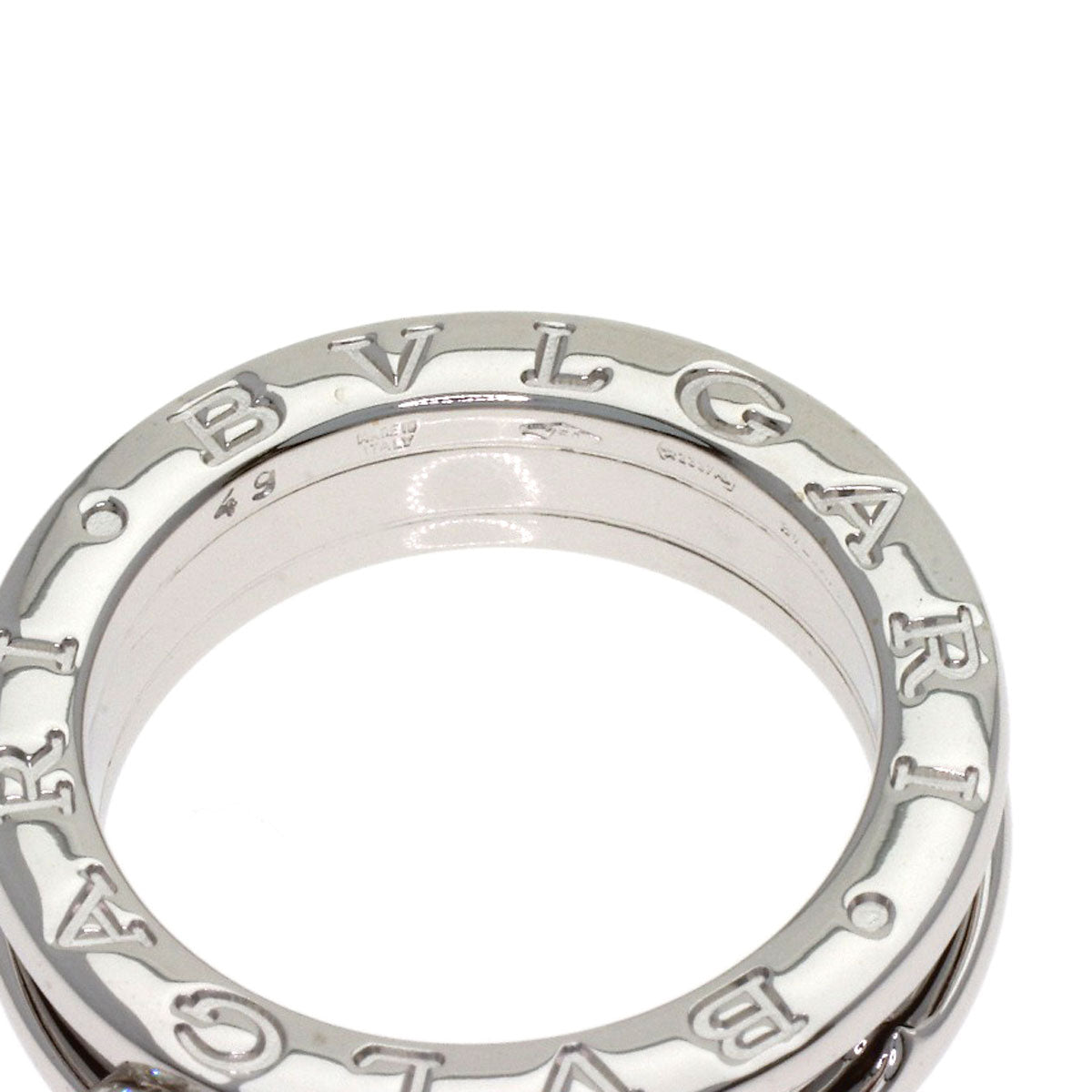 BVLGARI B.zero1 1-band Solitaire Diamond #49 Ring K18 White Gold Ladies [Used]