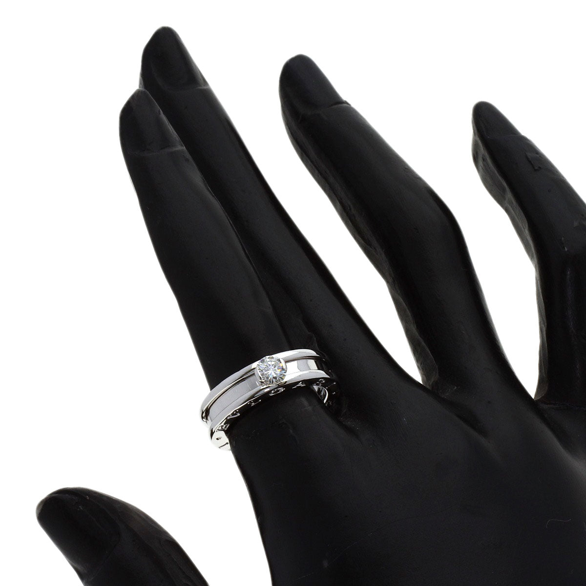 BVLGARI B.zero1 1-band Solitaire Diamond #49 Ring K18 White Gold Ladies [Used]