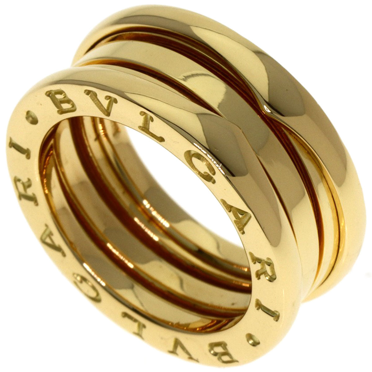 BVLGARI B.zero1 2 Band #49 Ring K18 Yellow Gold Ladies [Used]