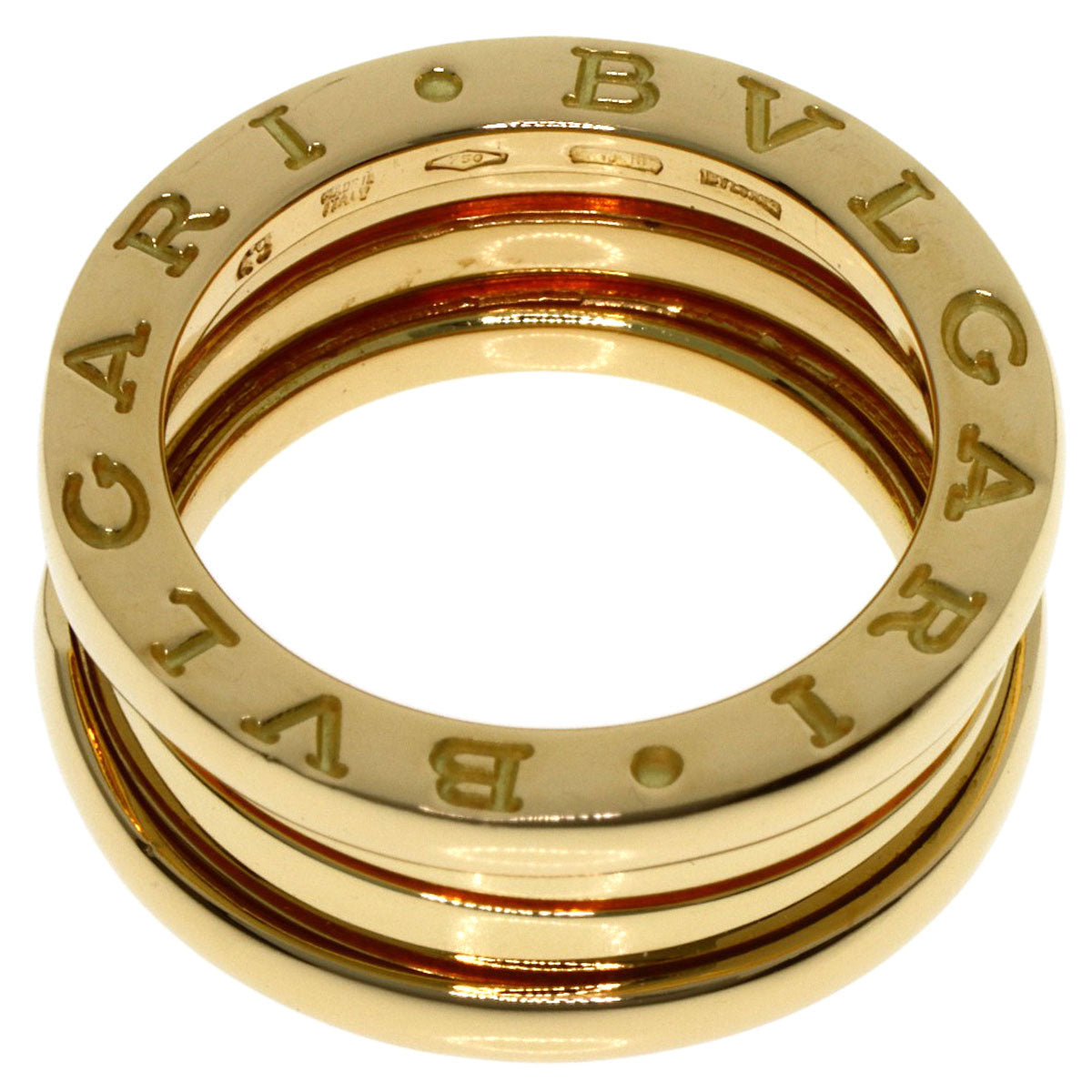BVLGARI B.zero1 2 Band #49 Ring K18 Yellow Gold Ladies [Used]