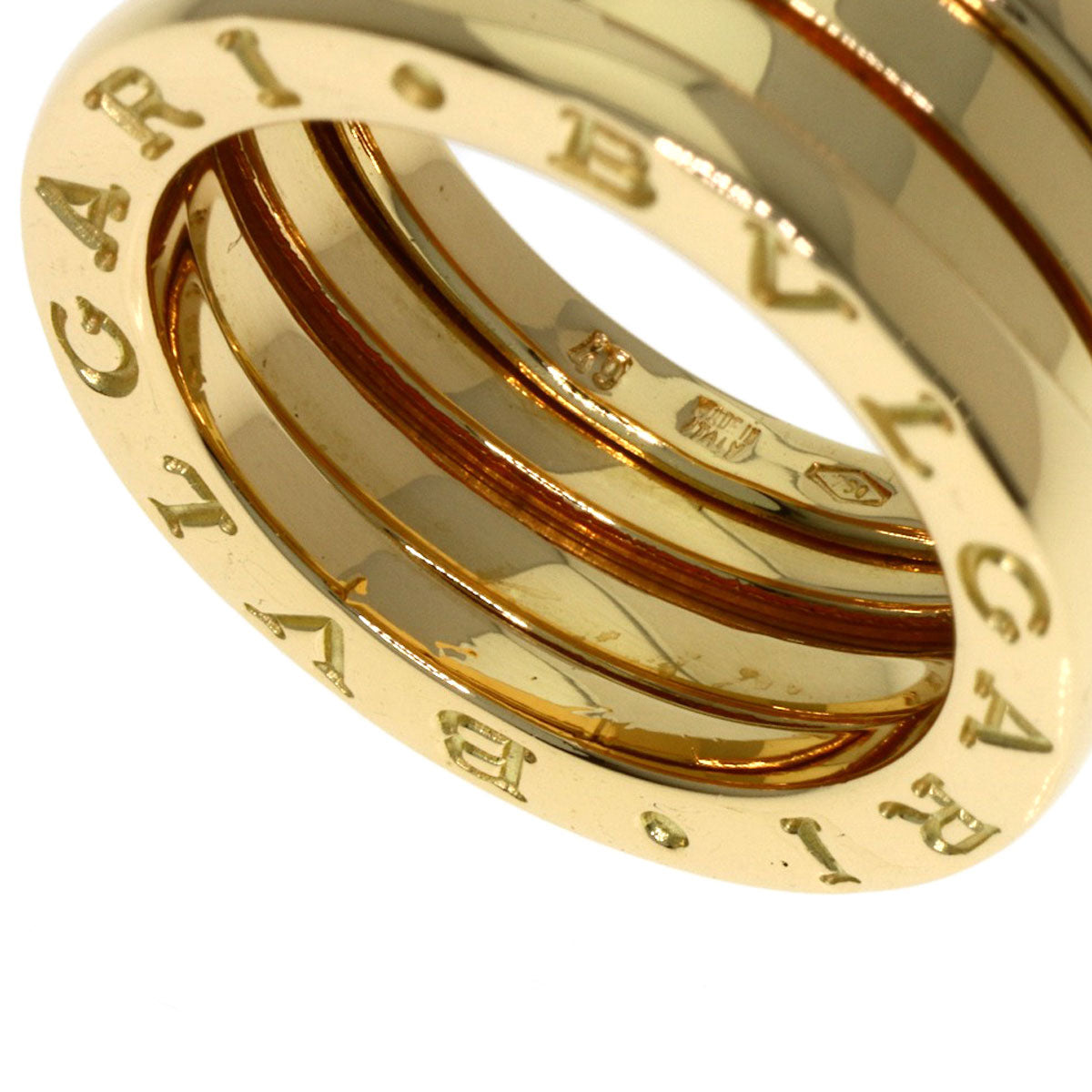 BVLGARI B.zero1 2 Band #49 Ring K18 Yellow Gold Ladies [Used]