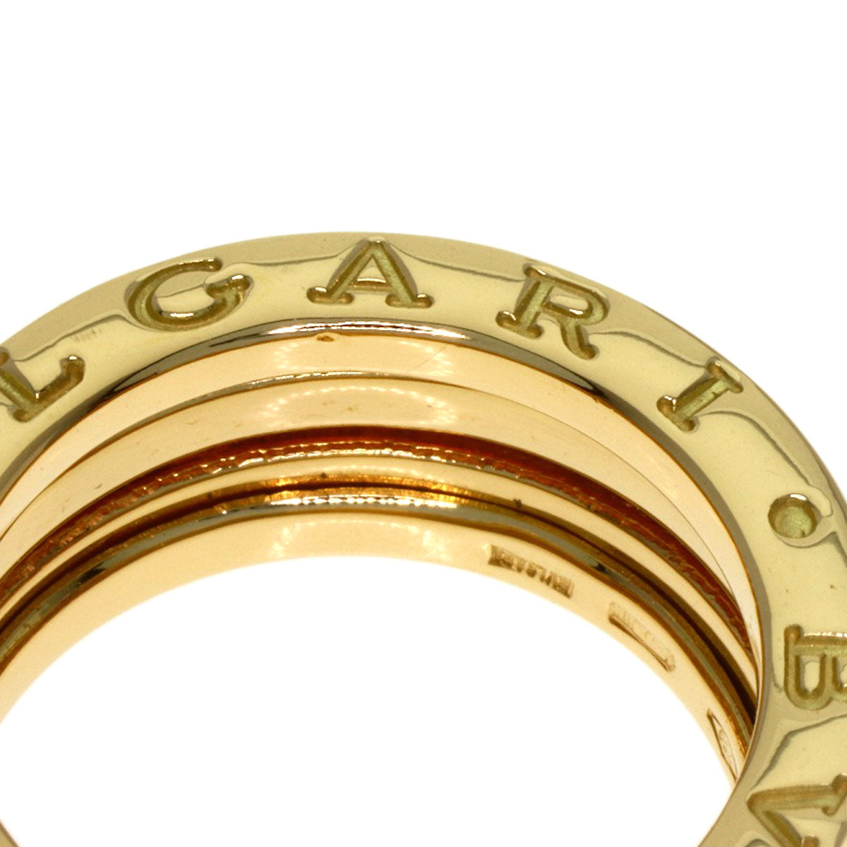 BVLGARI B.zero1 2 Band #49 Ring K18 Yellow Gold Ladies [Used]