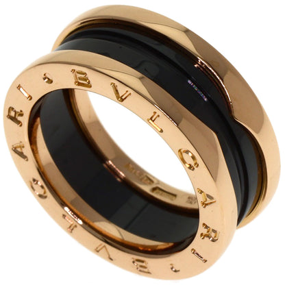 BVLGARI B.zero1 2-band Black Ceramic #51 Ring K18 Pink Gold Ladies [Used]