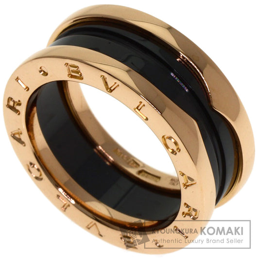 BVLGARI B.zero1 2-band Black Ceramic #51 Ring K18 Pink Gold Ladies [Used]