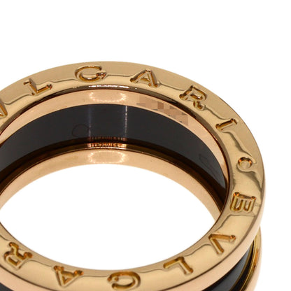 BVLGARI B.zero1 2-band Black Ceramic #51 Ring K18 Pink Gold Ladies [Used]