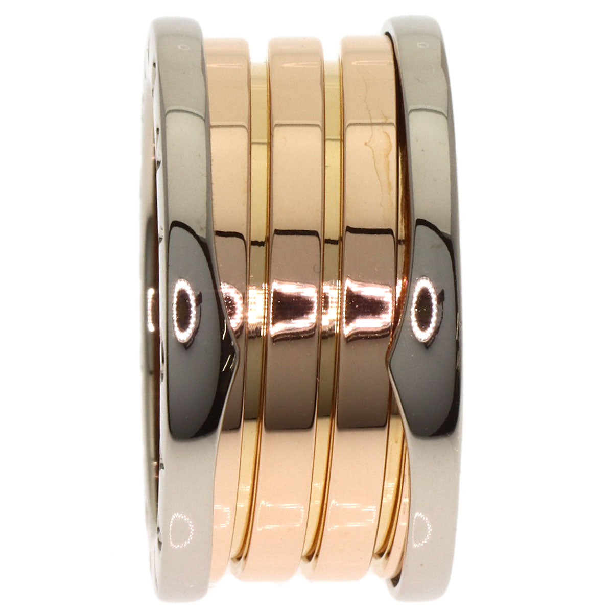 BVLGARI B.zero1 4 band #55 Ring K18 White Gold 18K Pink GoldLadies [Used]