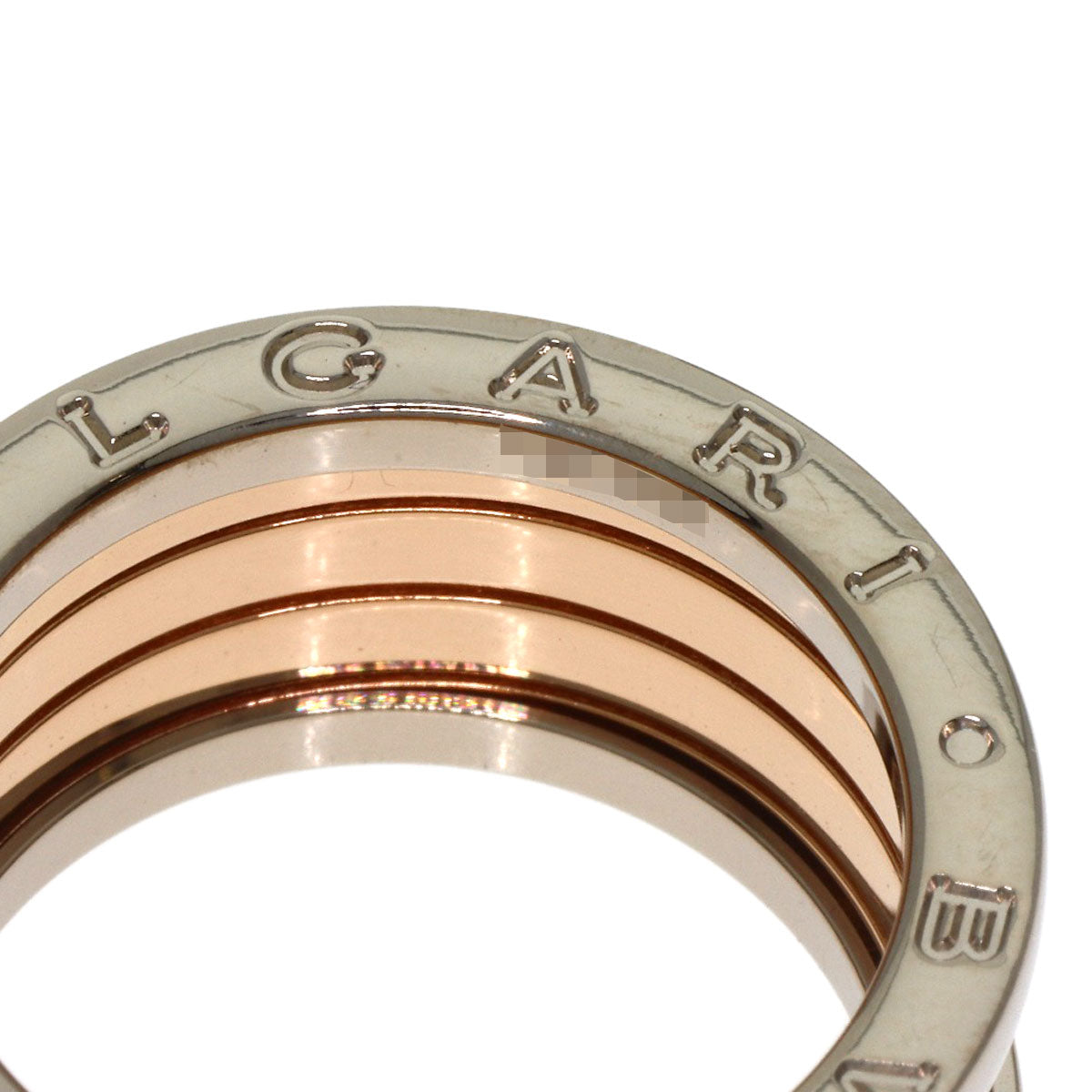 BVLGARI B.zero1 4 band #55 Ring K18 White Gold 18K Pink GoldLadies [Used]