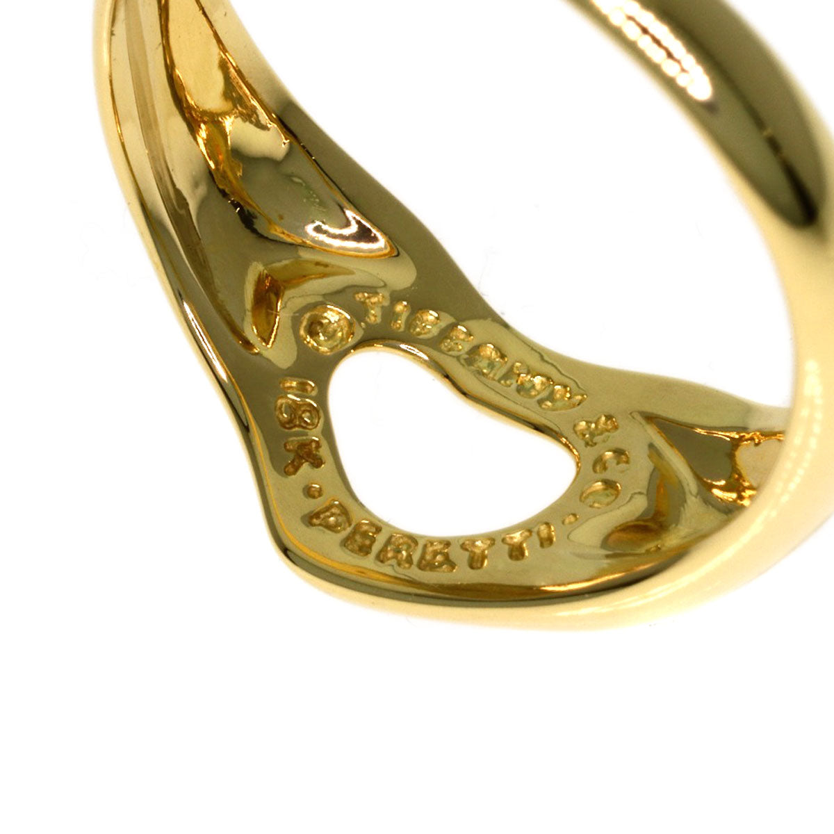 TIFFANY&Co. Open heart Ring K18 Yellow Gold Ladies [Used]