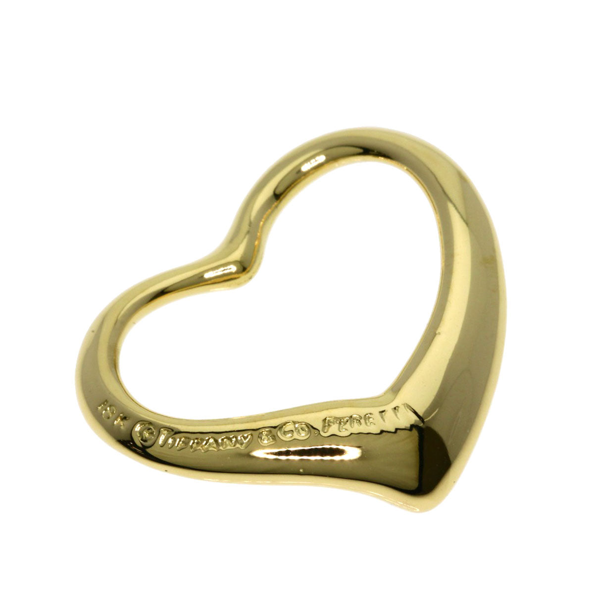 TIFFANY&Co. Open heart Pendant top K18 Yellow Gold Ladies [Used]