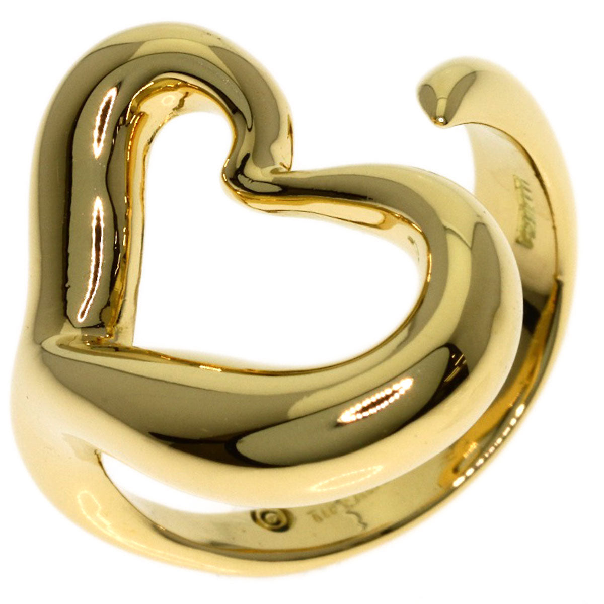 TIFFANY&Co. Open heart Ring K18 Yellow Gold Ladies [Used]