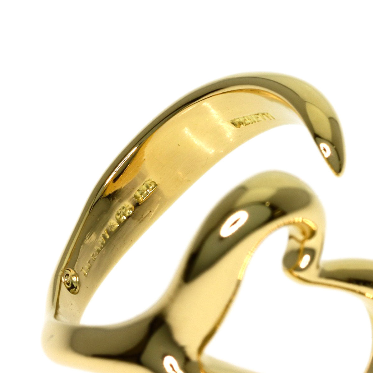 TIFFANY&Co. Open heart Ring K18 Yellow Gold Ladies [Used]