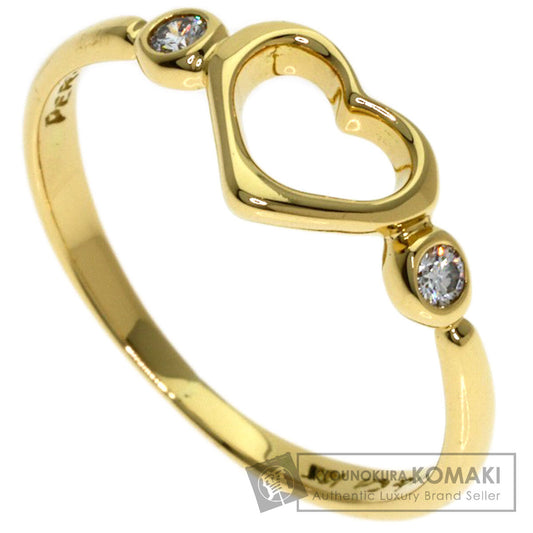 TIFFANY&Co. Open Heart 2P Diamond Ring K18 Yellow Gold Ladies [Used]