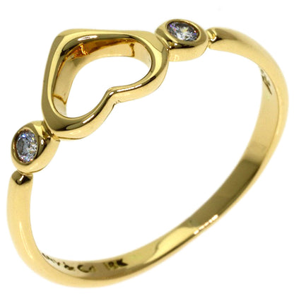 TIFFANY&Co. Open Heart 2P Diamond Ring K18 Yellow Gold Ladies [Used]