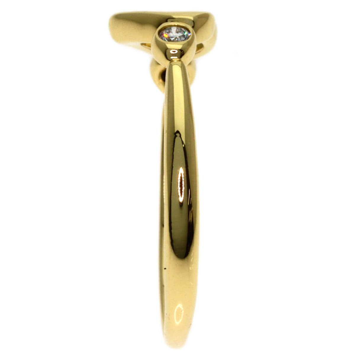 TIFFANY&Co. Open Heart 2P Diamond Ring K18 Yellow Gold Ladies [Used]