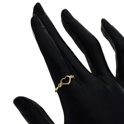 TIFFANY&Co. Open Heart 2P Diamond Ring K18 Yellow Gold Ladies [Used]