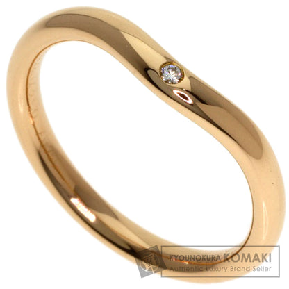 TIFFANY&Co. Curved Band 1P Diamond Ring K18 Pink Gold Ladies [Used]